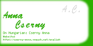 anna cserny business card